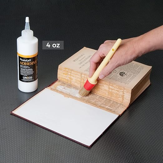 Lineco Neutral pH Liquid Adhesive, Acid-Free PVA Formula Preservation Material, Dries Quick and Clear, Water Soluble Flexible, 4 Ounces, Used for Book Binding and DIY Projects (Pack of 2)