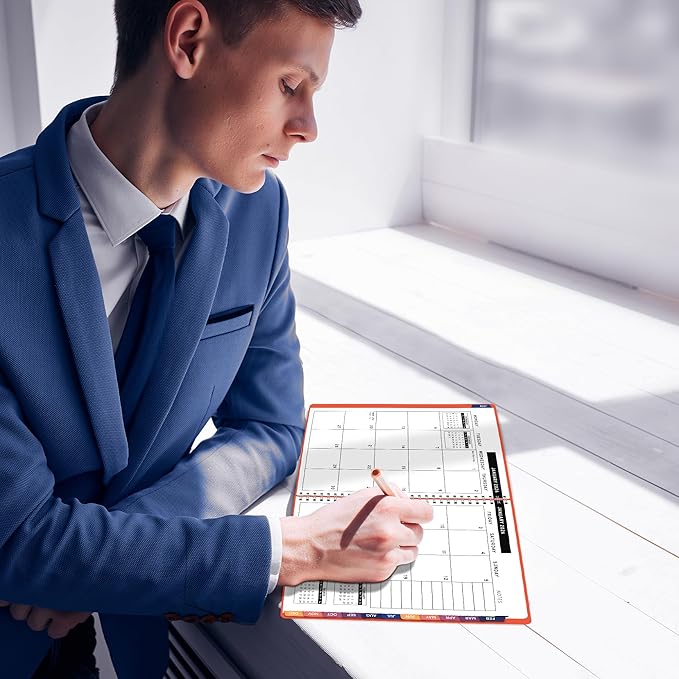 Ensight 2026 Appointment Book and Planner 6.5" x 8.5" Large Hourly Weekly Daily Schedule Book with Tabs, 30 Minute Time Slots, Peach Calendar Organizer Jan 2026–Dec 2026 Appointment Planner - Peach