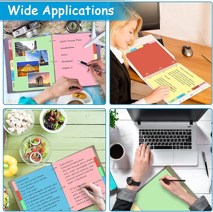 Binder Dividers for 3 Ring Binder, 1/5 Cut Tabs, Letter Size, Blank Write On Page Dividers with 5 Big Tabs for School Office Home, 4 Sets, 20 Dividers, Colorful