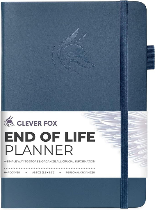 Clever Fox End of Life Planner – Final Arrangements Organizer for Beneficiary, Will Preparation, Last Wishes & Funeral Planning, A5 (Midnight Blue)