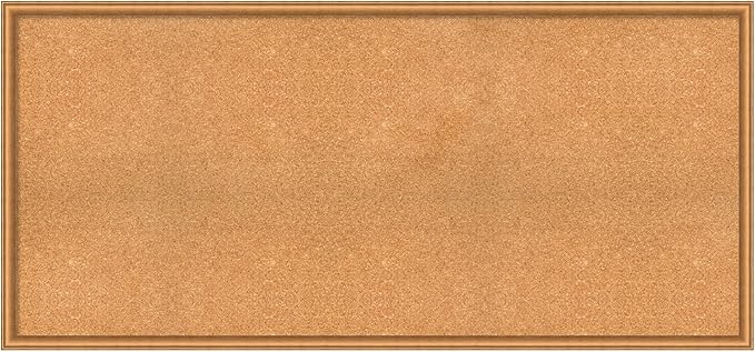Amanti Art Natural Cork Board for Wall, 28x60 Vision Board with Bronze Frame, Oversize Corkboard Office Decor for Home Organization, Casual Corkboard Pinboard to Display Items for Home Organization