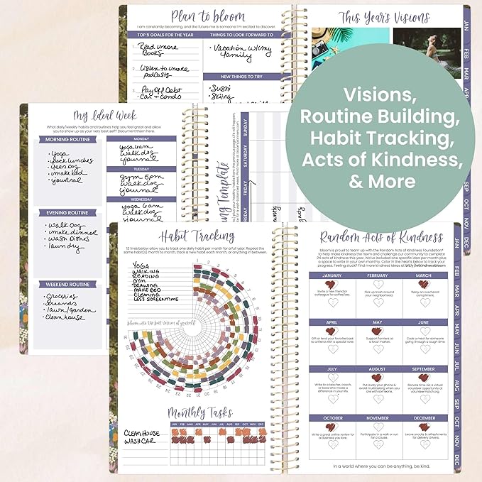bloom daily planners 2026 Planner (January - December) Calendar Year Organizer - 5.5” x 8.25” - Weekly & Monthly Agenda Book with Stickers & Bookmark - Wildflower Mountainside