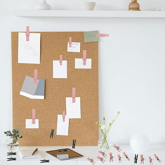 60 Pcs Push Pin Clips Decorative Push Pins with Clips Bulletin Board Clips Pushpins Thumbtacks Cork Board Pushpins Pink Craft Paper Clips for Arts Cubicle Panel Wall Fabric Panels Offices Projects