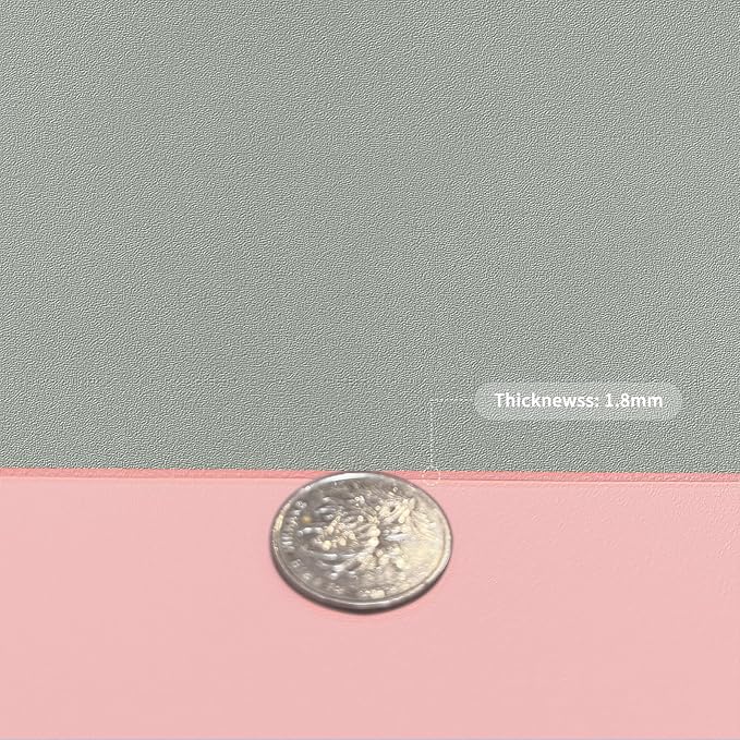 Leather Table Cover,1.8mm Thick,30x60 Inch Desk Cover,Large Desk Mat,Table Protector,Table Cover Protector,Glass Table Protector,Table Top Cover,(Pink+Silvery,30x60)