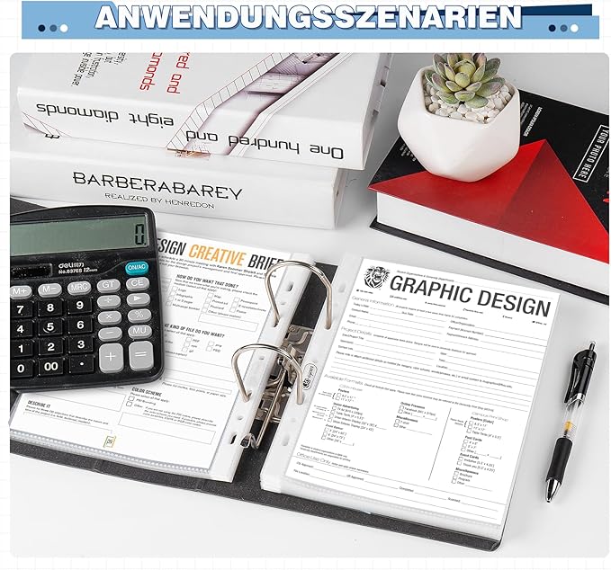 A5 Punched Pocket,100 Sheet Protector Binder Sleeves,160 Micron Plastic Folder Protectors,Strong Binder Pocket Paper File Letter 7 Hole Clear Page Protectors Plastic Cover for Paper,Documents,Photos