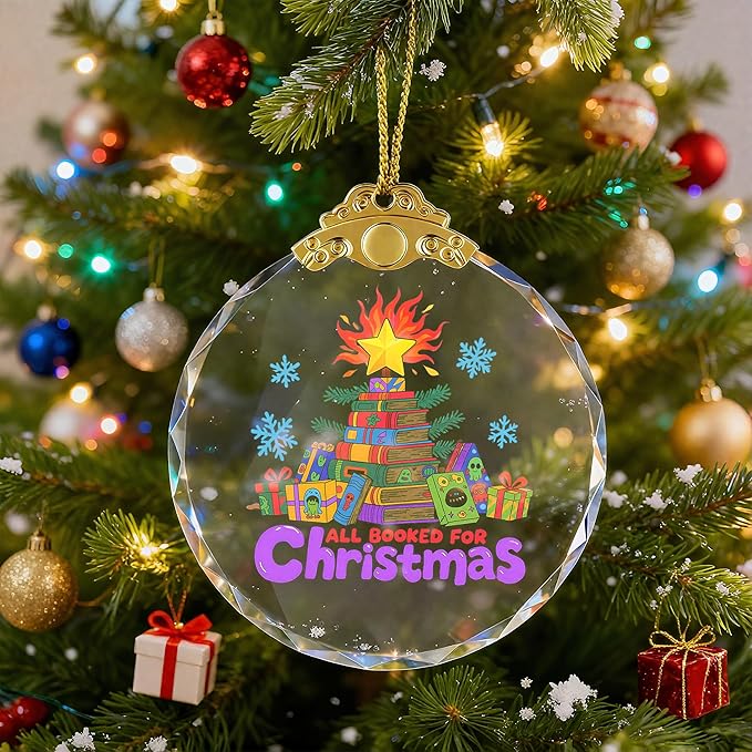 Purple Christmas Ornaments, Purple Floral & Star Decorative Hanging Ornament for 2025 Christmas Tree Decor Glass Christma Ornament 2.75"