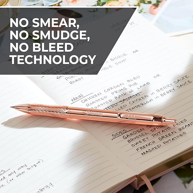 Sharpie S-Gel Gel Pen, Copper Metal Body, Medium Point (0.7mm), Black Ink, Includes 1 Pen and 1 Additional Ink Refill