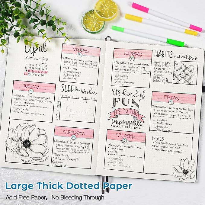 Dotted Journal, Hardcover Notebook 8.5 x 11, Dot Grid Notebook Journal for Women, Men, Large Leather Journals for Writing, Bullet, No Bleed Thick Paper, A4 Notebooks for Work, School, Notes, Navy