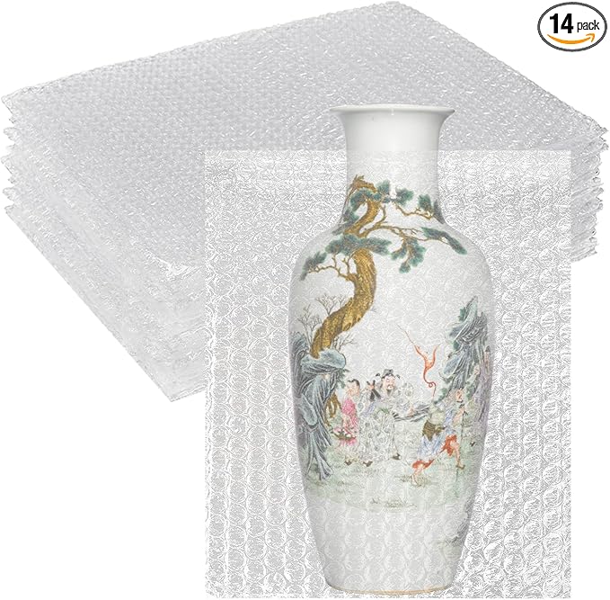 14 Pack Clear Bubble Out Bag Pouches,18x22 inch Large Bubble Bag for Extra Protection,Double Walled Shockproof Bubble Cushioning Wrap Bag Pouches for Storage,Shipping,Moving,Packing Supplies