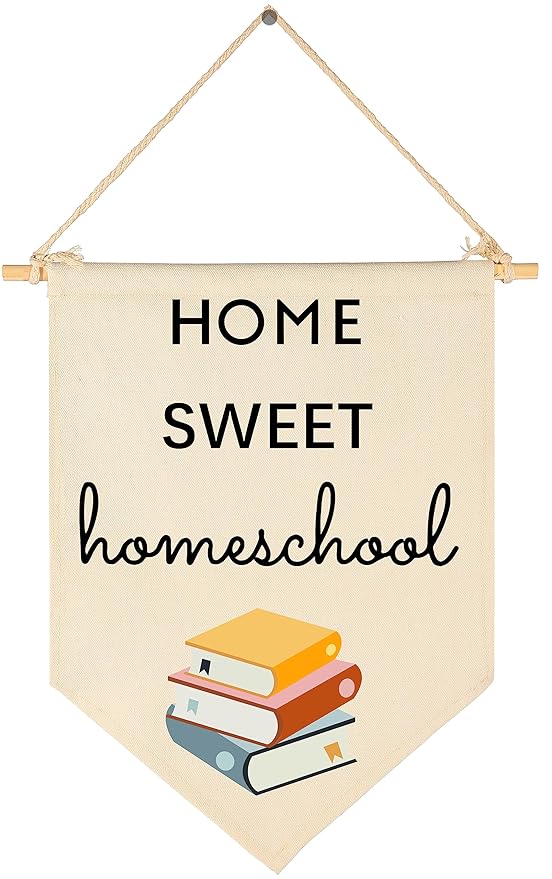 Home Sweet Homeschool Wall Art-Kids Reading Room Flag Decoration-Banner Wall Sign Gift For Classroom-Home Front Door Hanging Flag-Banner Present for Boys Girls Kids Teen-Bedroom Wall Decor