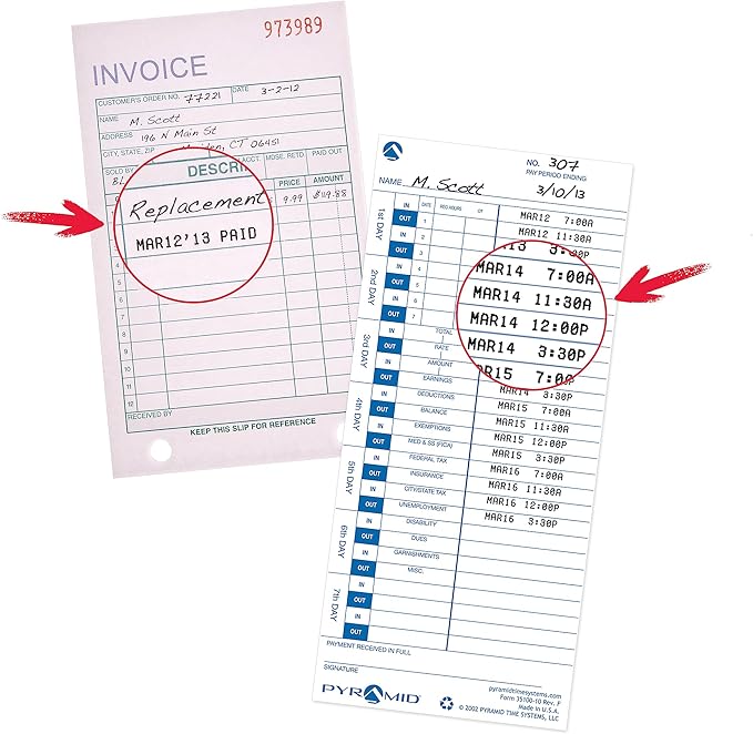 Pyramid Time Systems - Employment Time Clock & Document Stamp [3500ss] with Smart site Alignment, Kit Includes: Punch Time Clock, 25 Time Cards, 1 Ribbon & 2 Security Keys, 3500 Replacement