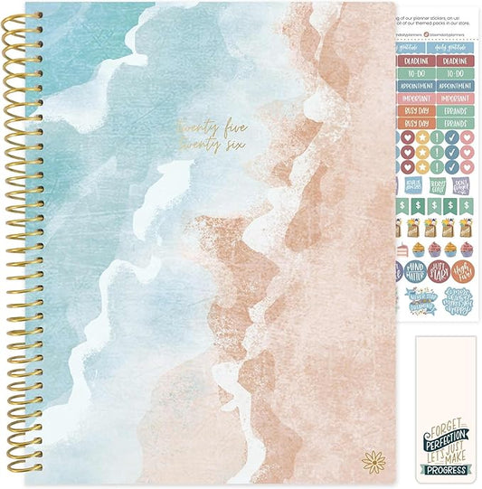 bloom daily planners 2025-2026 (8.5" x 11") Academic Year Day Planner (July 2025 - July 2026) - Weekly & Monthly Dated Agenda Organizer with Stickers & Tabs - Ocean Oasis