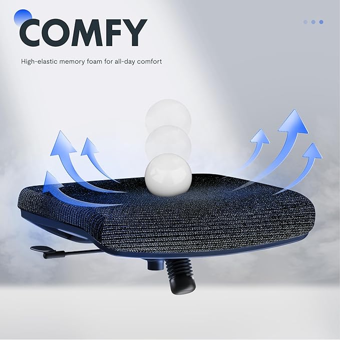 FLEXISPOT Ergonomic Office Chair, High Back Home Office Desk Chairs with Adjustable Lumbar Support, Armrests,90-130° Tilt Lock, Comfort Wide Cushion, Swivel Computer Gaming Chairs for Adults (Black)