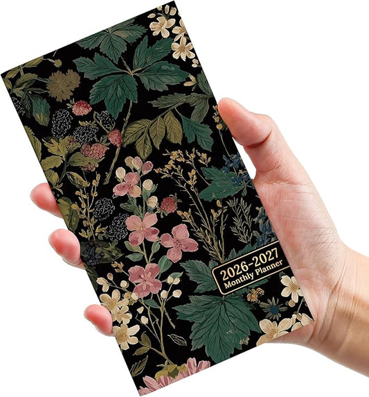 Pocket Calendar 2026-2027 for Purse, Two Year Monthly Planner Pocket Size, Jan 2026 to Dec 2027 Monthly Planner Small Size (6.5" x 3.5") - Forest Botanica