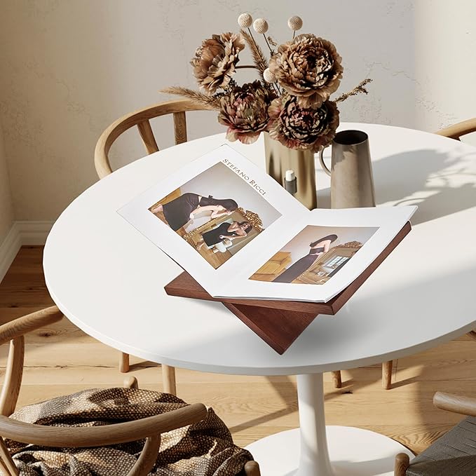 Honygebia Solid Wood Book Stands - Cross Frame Sapele Wooden Book Holder, Open Bookstand for Display and Reading, Suitable for Art, Bible, Cookbook, Easel, Magazine, Textbooks