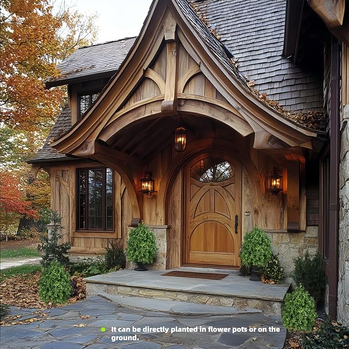 QIANYUN Boxwood Topiary Bush -Artificial Topiary for Outdoors-Evergreen Plants Topiary Ball Tree UV-Resistant Faux Greenery Pot Fillers 1-Pack for Outdoor Front Porch Garden Yard Balcony Decor