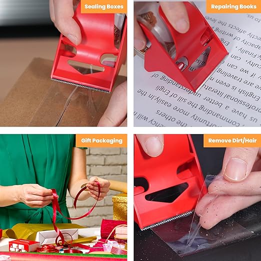 TAPEBEAR 1.5" Core Packing Tape Refills No Noise 2.6mil Thick, 1.88" x 22yd Super Clear Packaging Tape for Book Binding, Carton Sealing, Moving, Shipping, 6Rolls