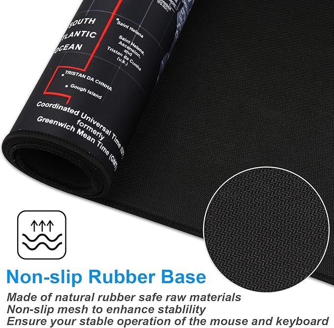 XXL Professional Large Mouse Pad & Computer Game Mouse Mat (35.4x15.7x0.1IN, Map) (90 * 40 Map)