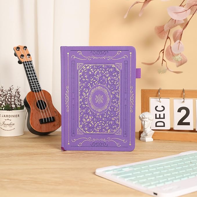 TIEFOSSI Dotted Notebook, 160gsm Thick Paper, Hardcover Dot Grid Journals for Women Men, 192 pages, for Travel, School and Office Use