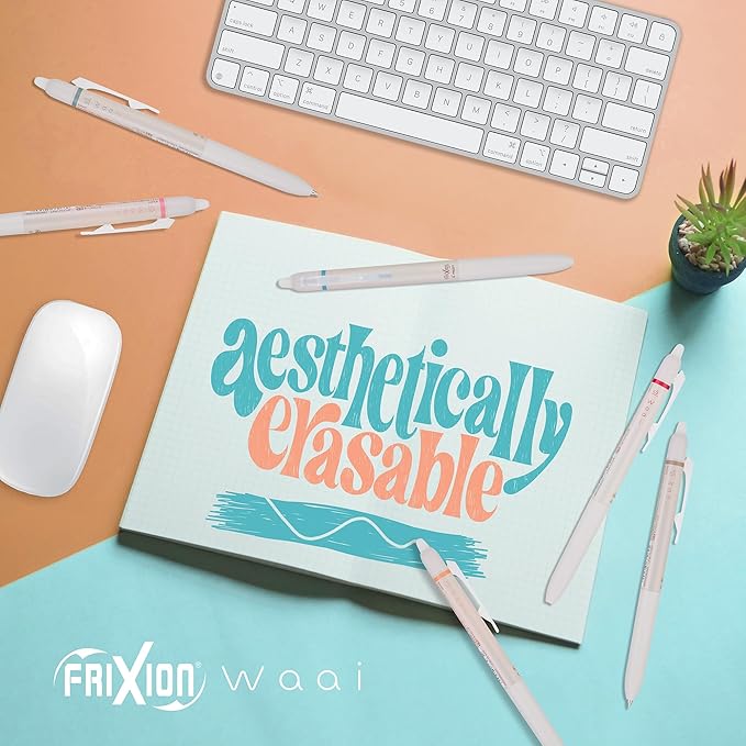 PILOT, FriXion Waai Erasable Gel Pens, 8 Pack Pouch, Extra Fine Point 0.5 mm, Assorted Colors