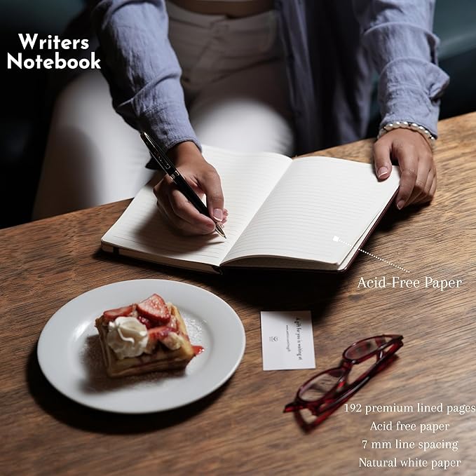 SETTINI® Lined Journal - Classic Journal for Writing Gift Set - Hardcover Vegan Leather, Includes Luxury Pen in a Unique Pen Holder, 192 Pages, 6 x 8.5 inches, Birthday Gift