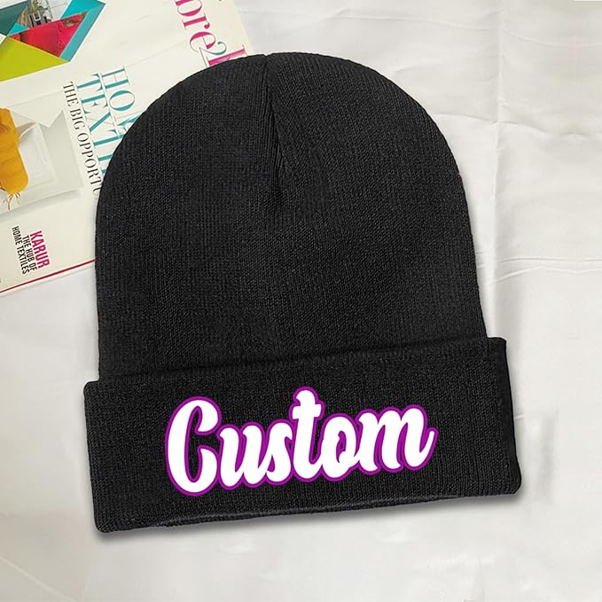 Custom Beanie with Photo Text Logo Design Your Own Personalized Knitted Hats Customized Beanie Custom Hats for Men Women