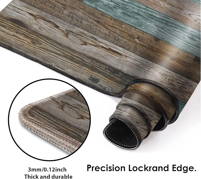 Galdas Gaming Mouse Pad Vintage Wood Grain Pattern XXL XL Large Mouse Pad Mat Long Extended Mousepad Desk Pad Non-Slip Rubber Mice Pads Stitched Edges Thin Pad (31.5x11.8x0.12Inch)