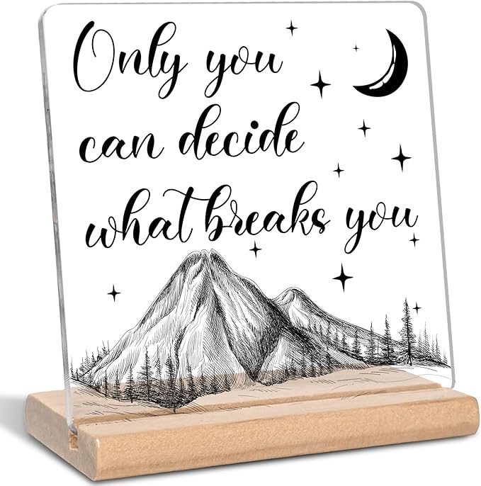 Acotar Gifts for Book Lovers, Bookworms, Nerds, Readers, Only You Can Decide What Breaks You Acrylic Plaque Sign, Book Merch Gift, Inspirational Gifts