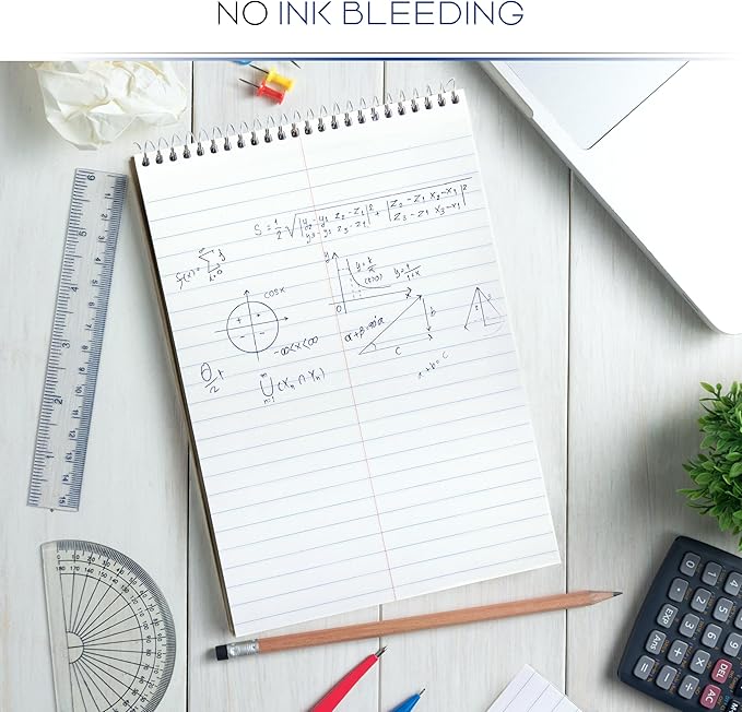 Steno Pads Spiral 6x9-12 Pack Pastel Colors - Perfect for Work, School, and Home Use, Easy Tear-Off Pages, Gregg ruled, White Paper - No Ink Bleeds - 80 Sheets