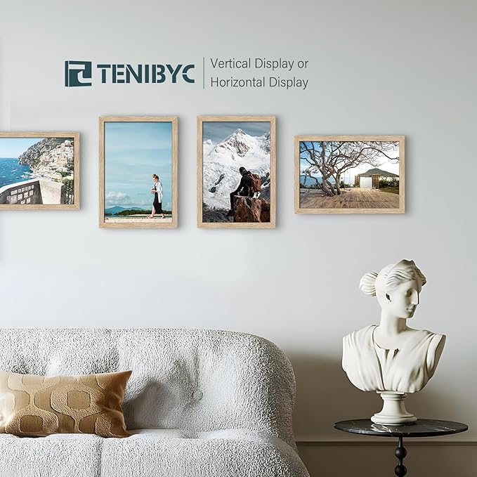 13x19 Oak Wood Frame with HD Glass - 3pk, Natural Solid Wood Picture Poster Frame, Wall Gallery Frame