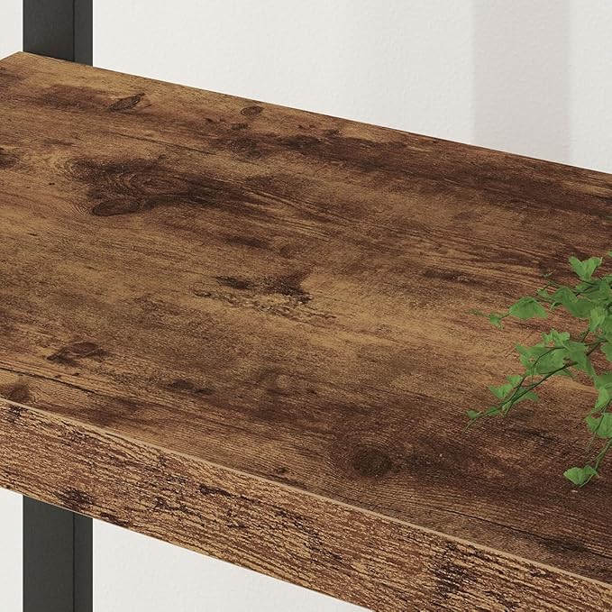 LVB Rustic Bookcases and Book Shelves, Metal Wood 6 Tier Bookshelf and Book Rack Storage, Industrial Vertical Display Etagere Book Case 6 Shelf, Vintage Large Book Shelf for Bedroom Living Room, Brown