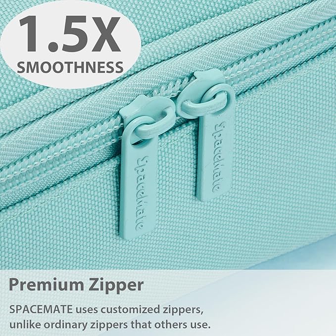 Pencil Case Pouch Box Bag School Supplies Girls Boys Kids, Cute Preppy Stuff Large Big Capacity Aesthetic Pen Organizer, Back to College Stationary, Powder Blue, Classic Stlye, 1800ml