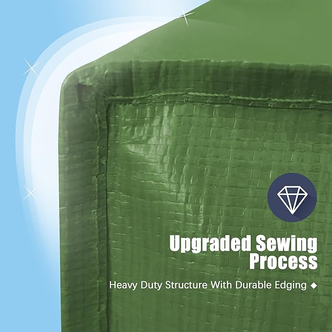 12 Pack Large Strong Moving Bags with Zippers & Carrying Handles - Water-Resistant - Heavy Duty Storage Tote for Space Saving, Fold Flat, Alternative to Moving Box (Olive Green)