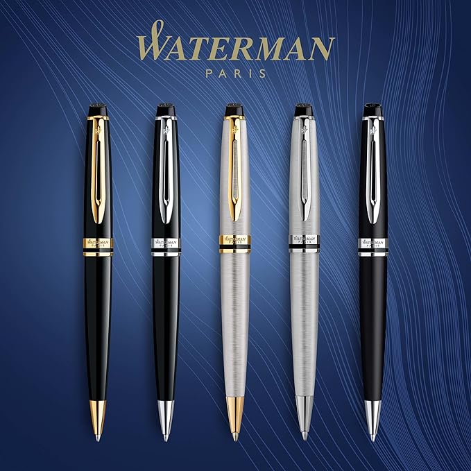 Waterman Expert Ballpoint Pen Matte Black CT Medium Nib Blue Ink