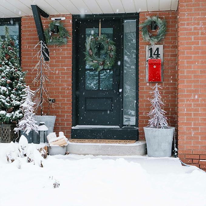 Metal Donation Box-Suggestion Box with Slot and lock-Cash Lock box for Money-Secure Drop Box-Comment and ballot voting box-comes with pre-drilled holes for easy wall mounting 10 X 6 X 2.5"(Red)