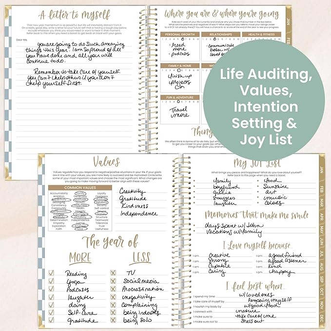 bloom daily planners HARDCOVER 2026 Planner (January to December) - 8.5” x 11” Weekly & Monthly Dated Agenda Organizer Book with Stickers & Tabs - Checkered