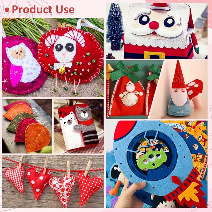 XSEINO 13 Rolls 8"x35" 1.4mm Thick Soft Felt Fabric Sheet 13 Assorted Red Series Colors Felt Pack for DIY Craft Sewing Squares Nonwoven Patchwork