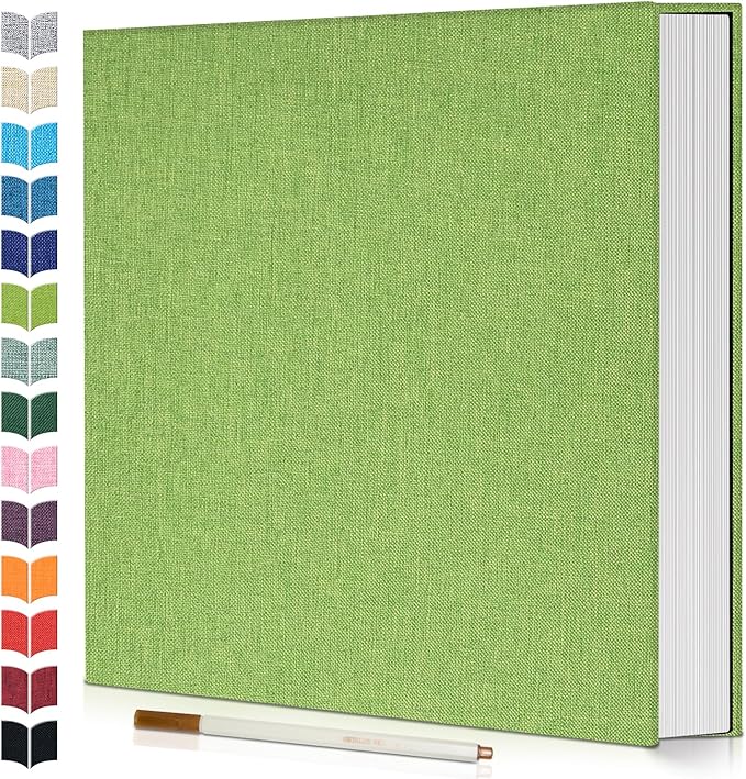 Photo Album Self Adhesive Scrapbook,60 Pages Large Photo Book for 4x6,5x7,8x10 Pictures,DIY Album for Baby Wedding Family Travel Birthday,with Metallic Pen and Scraper