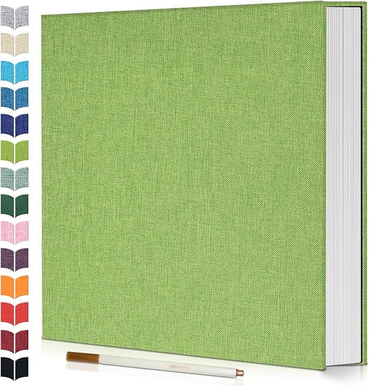 Photo Album Self Adhesive Scrapbook,60 Pages Large Photo Book for 4x6,5x7,8x10 Pictures,DIY Album for Baby Wedding Family Travel Birthday,with Metallic Pen and Scraper