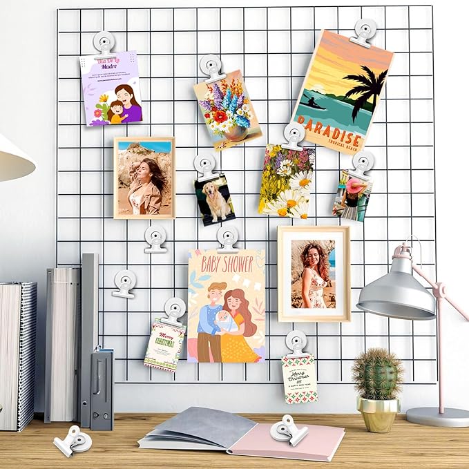 20 Pack Refrigerator Magnets, White Magnetic Clips Whiteboard Magnets, Magnet Clips Heavy Duty Fridge Magnets for Photo Displays, Home, Office, Classroom