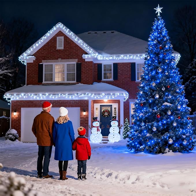 1500 LED 470FT Christmas Lights Outdoor, Christmas String Fairy Lights with Timer & Memory, Waterproof 12 Modes Dimmable Twinkle Tree Lights for Home Patio Wedding Party Yard Xmas Decorations, Blue