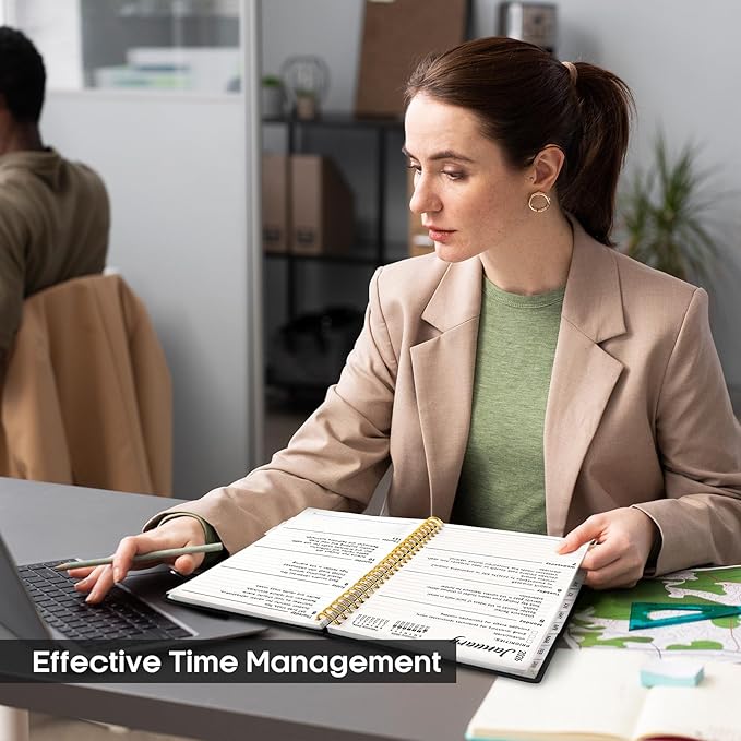 2026 Planner, Weekly and Monthly Calendar Planner, January 2026 - December 2026, Hardcover 2026 Calendar Planner Book with Tabs For Women & Men, Inner Pocket, Spiral Bound, Perfect for Office Home School Supplies - A4 (8.5" x 11"), Black