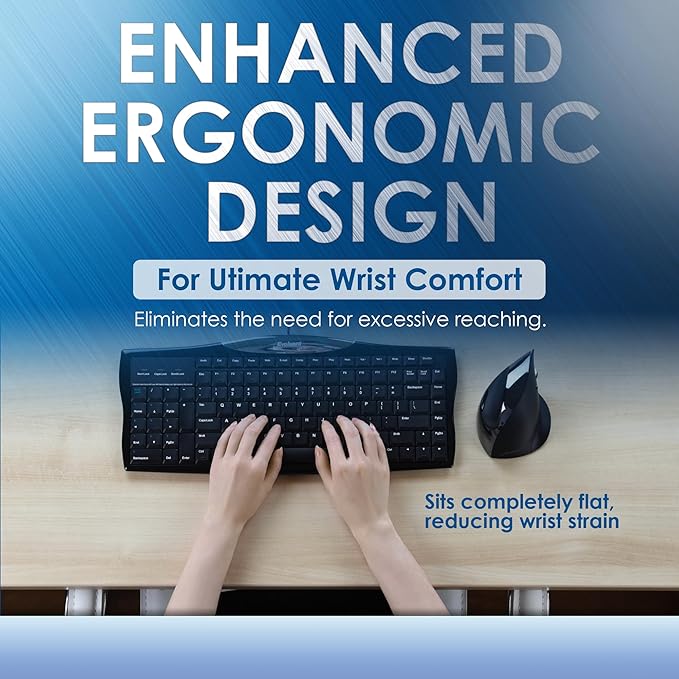 Evoluent R3K Reduced Reach Right-Hand Keyboard – Wired USB Compact with Numeric Pad, Ergonomic Computer Keyboards for Comfortable Typing, Black Full-Size PC Keyboard with One-Touch Shortcut Keys