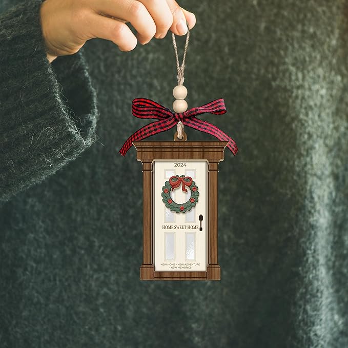 New Home Ornament 2024 - First Home 2024, First Christmas in Our Home 2024 - Housewarming Gifts New Home - Wood & Acrylic 1st Ornament