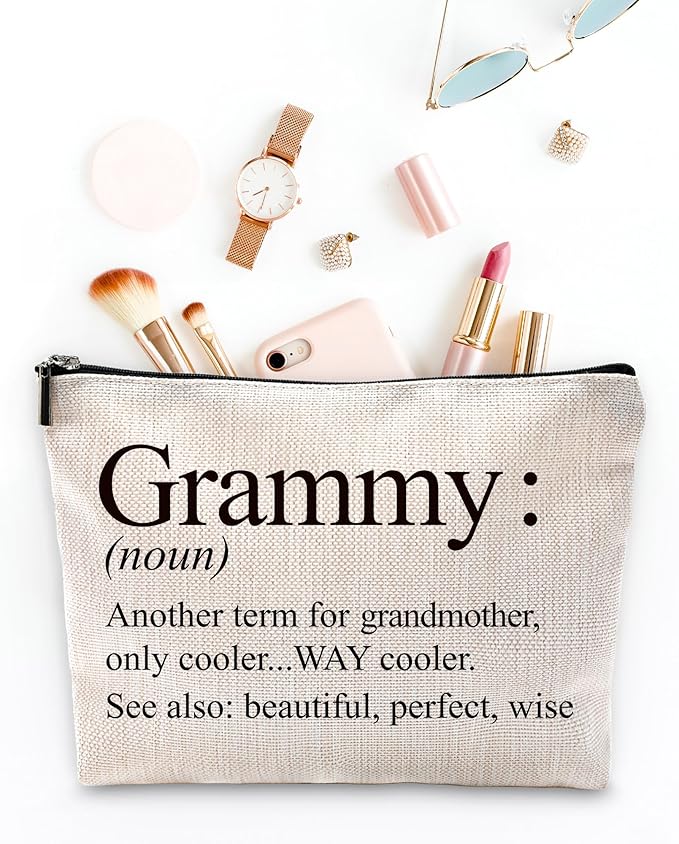 Sufamb Grammy Gifts Makeup Bag, Best Grammy Gifts for Mother's Day Birthday from Grandkids Cosmetic Bags, Gift for Grammie Portable Small Toiletry Bag Zipper Makeup Pouch