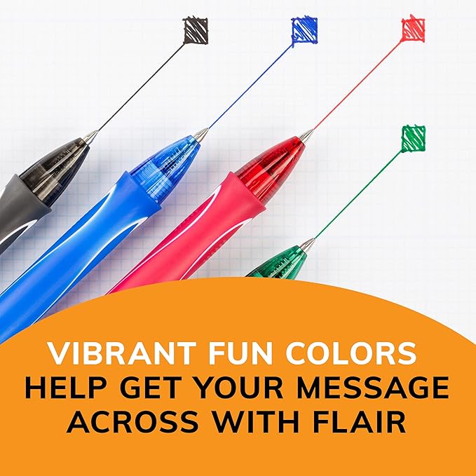 BIC Gelocity Quick Dry Assorted Colors Gel Pens, Medium Point (0.7mm), 4-Count Pack, Retractable Gel Pens With Comfortable Full Grip