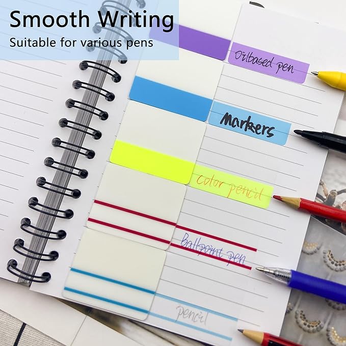 2 Inch Sticky Index Tabs, 600Pcs Writable and Repositionable File Tabs Flags Colored Page Markers Labels for Books, Binders, Classify Files and Books, Reading Notes (21 Set)