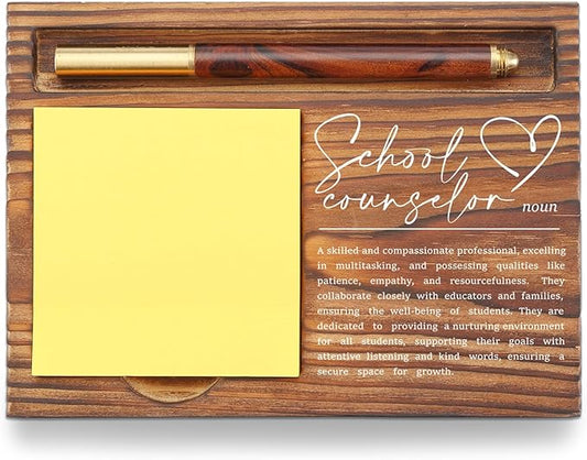 Appreciation Gift for School Counselor Sticky Note Holder, School Therapist Thank You Gifts, Back to School Guidance Gift for Counseling Self-Stick Note Pad Holders TZP79