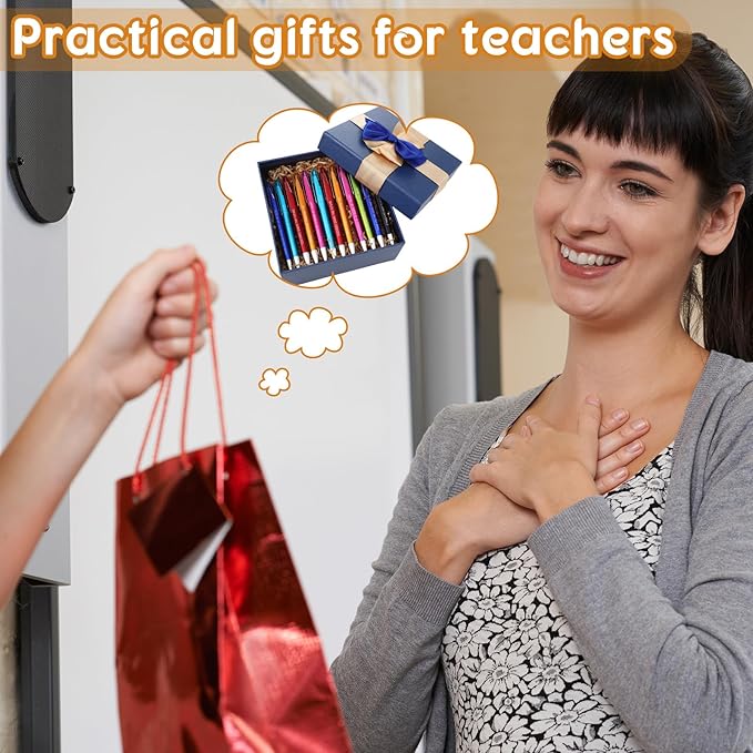 Lincia 100 Pcs Teacher Appreciation Ballpoint Pens Bulk Retractable Medium Point Pens with Black Ink Inspiration Thank You Gifts for Teacher, Back to School, Christmas