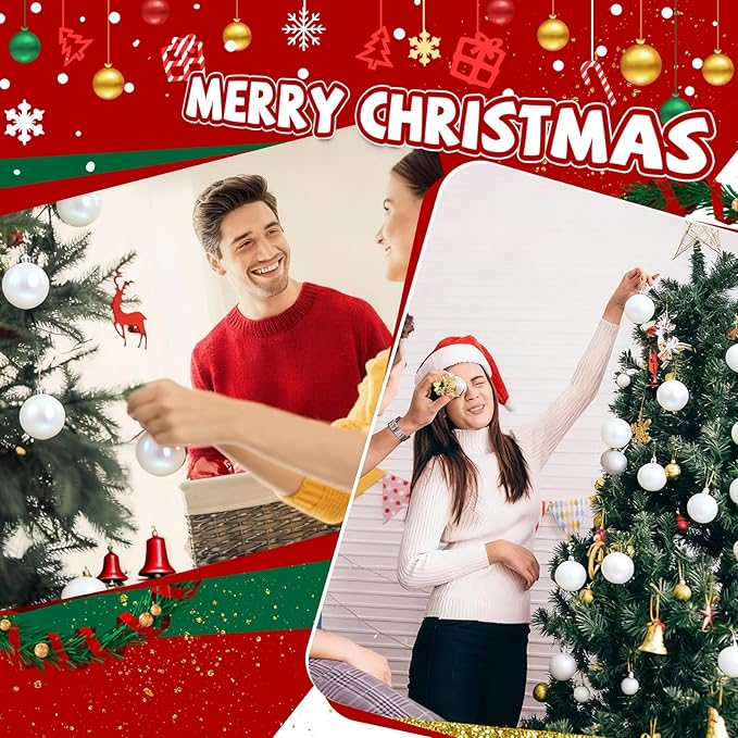 20 Pcs Christmas Ball Ornaments 4 Inch UV Resistant and Waterproof Shatterproof Shiny Plastic Christmas Tree Hanging Ornaments Decoration for Indoor Outdoor Holiday Party(Glossy White)